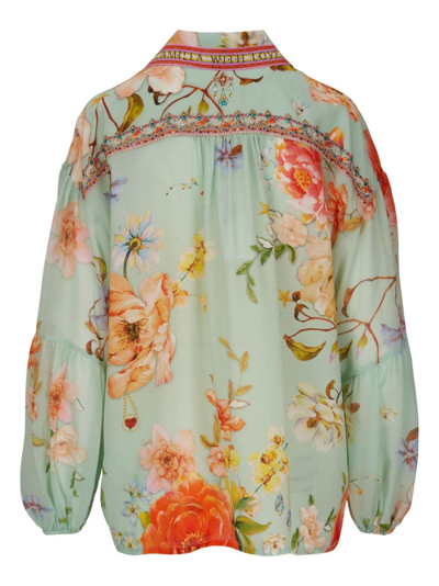 Camilla Seidenbluse Mit Blumen-print In Multicolour