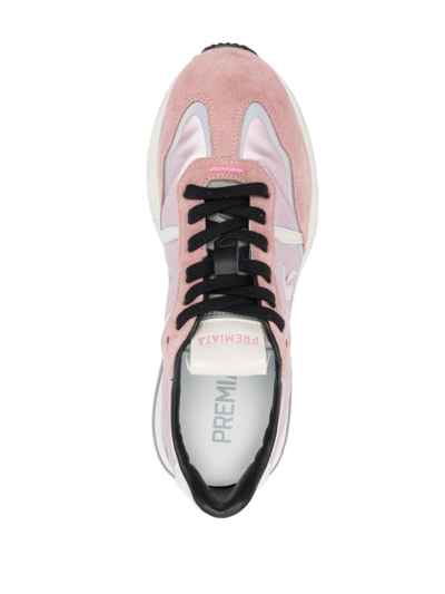 Shop Premiata Cassie Leather Sneakers In Rosa