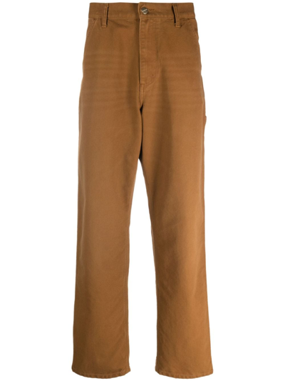 Carhartt Single Knee Straight-leg Trousers In Braun