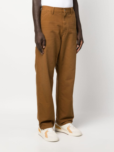 Carhartt Single Knee Straight-leg Trousers In Braun