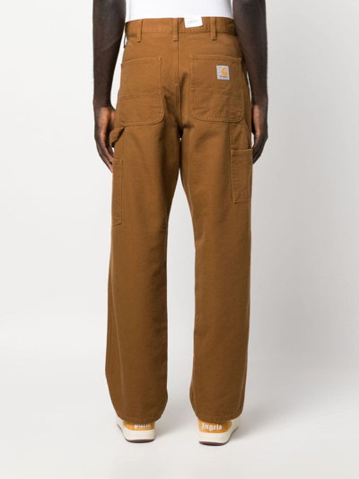 Carhartt Single Knee Straight-leg Trousers In Braun