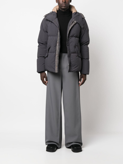 Ten C Arctic Hooded Down Jacket In Grau