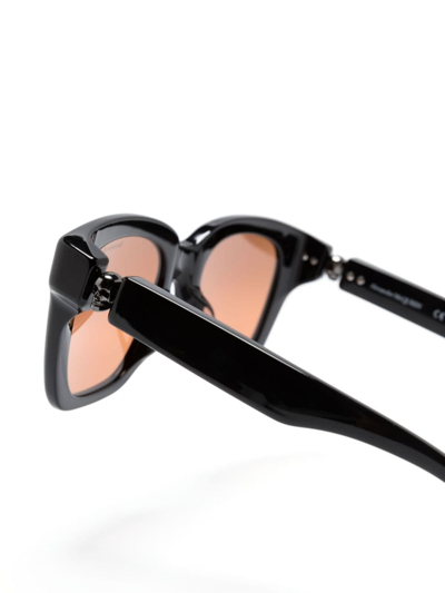 Alexander Mcqueen Skull-appliqué Square-frame Sunglasses In Schwarz