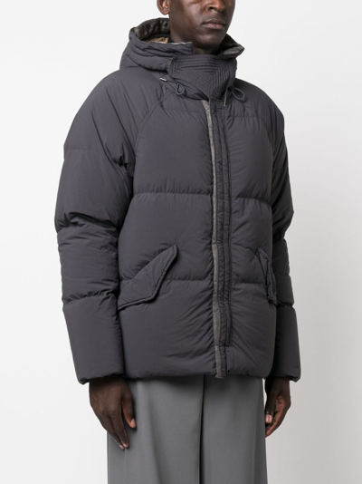 Shop Ten C Arctic Hooded Down Jacket In Grau