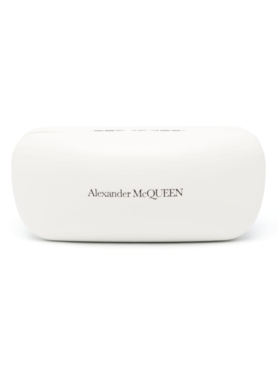 Alexander Mcqueen Skull-appliqué Square-frame Sunglasses In Schwarz