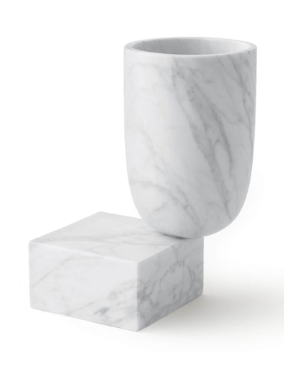 Shop Marsotto Edizioni Undervase Geometric-body Vase (24cm) In Weiss
