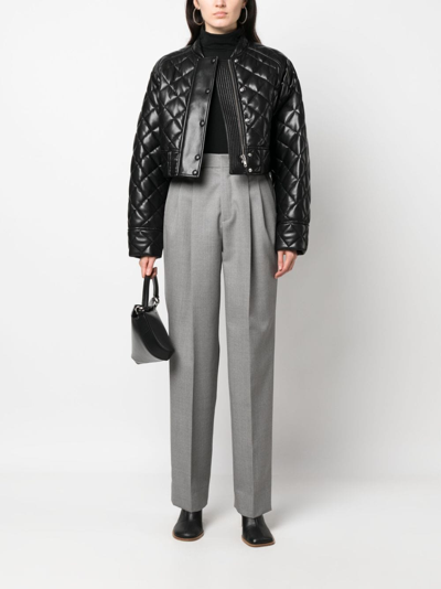 Armarium Celia Wool Straight Pleated Pants In Grau