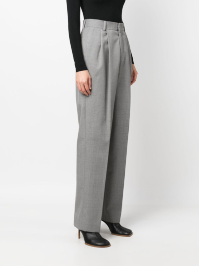 Shop Armarium High-waist Straight-leg Trousers In Grau