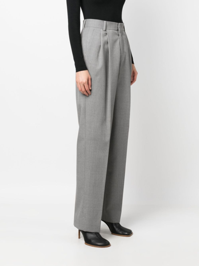 Armarium Celia Wool Straight Pleated Pants In Grau