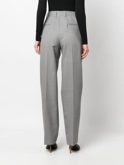 Shop Armarium High-waist Straight-leg Trousers In Grau