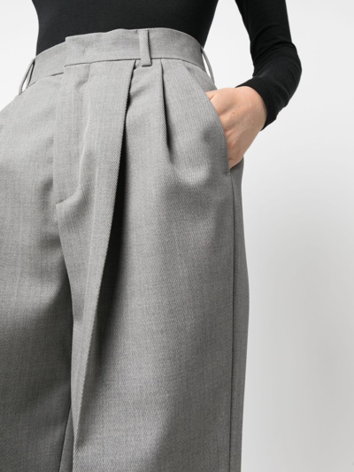 Armarium Celia Wool Straight Pleated Pants In Grau