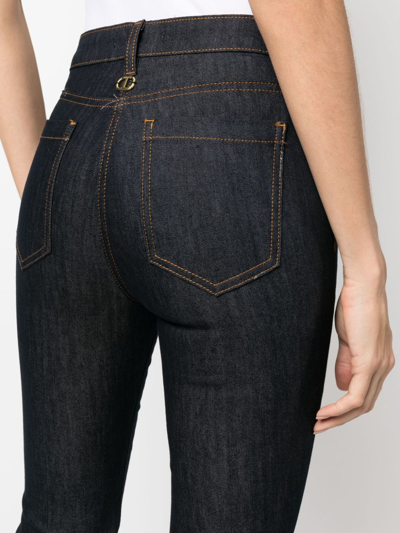 Twinset Mid-rise Flared Jeans In Blau