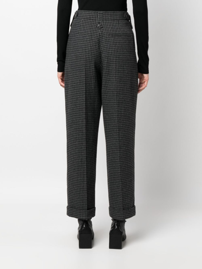 NANUSHKA HOUNDSTOOTH-PATTERN CROPPED TROUSERS 