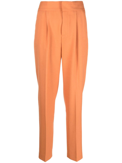 Shop Rodebjer Megan Pleated Trousers In Braun