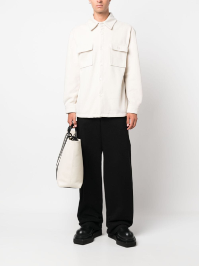 Shop Family First French-terry Flap-pocket Shirt In Weiss