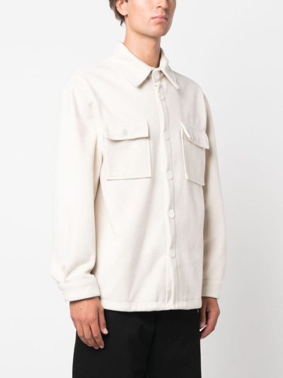 Family First French-terry Flap-pocket Shirt In Weiss
