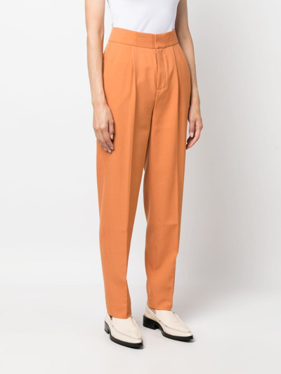 Shop Rodebjer Megan Pleated Trousers In Braun