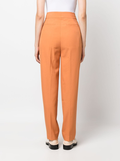 Shop Rodebjer Megan Pleated Trousers In Braun
