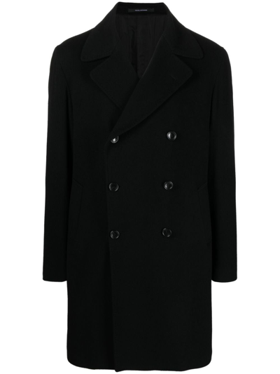 Shop Tagliatore Arden Wool-blend Coat In Schwarz