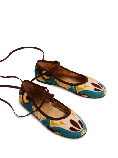 La Doublej Winter Ballerina Flats In Blau