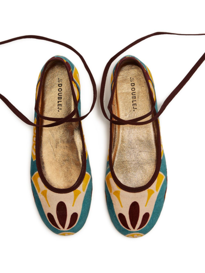 La Doublej Winter Ballerina Flats In Blau