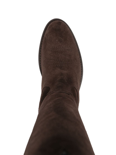 Via Roma 15 Brown Suede Texan Boots In Braun