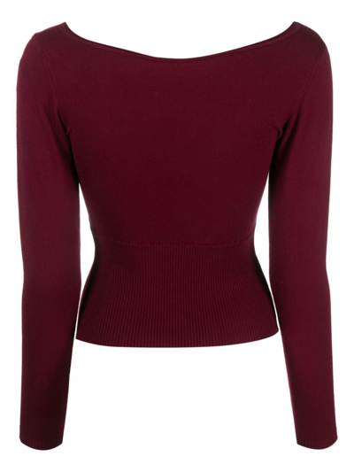 Shop Federica Tosi Knot-detail Knitted Top In Rot