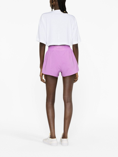 Shop Nike One Dri-fit High-waisted Shorts In Violett