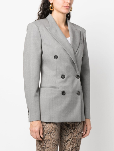 Shop Armarium Notched Lapels Double-breasted Blazer In Grau