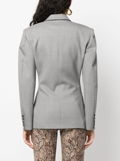 Shop Armarium Notched Lapels Double-breasted Blazer In Grau