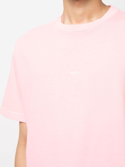 Shop Apc Kyle Cotton T-shirt In Rosa