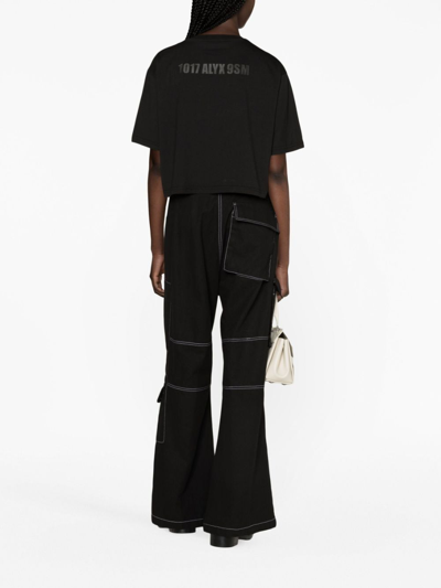 Alyx Logo-print Cropped Cotton T-shirt In Schwarz
