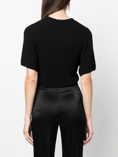 Nanushka Davita Asymmetric Terrycloth Top In Schwarz
