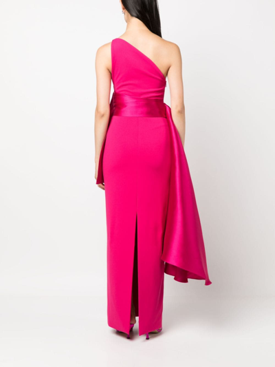 Shop Solace London Calla Ruffle-detail One-shoulder Dress In Rosa