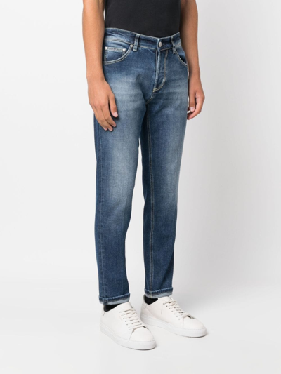 Shop Pt Torino Mid-rise Slim-fit Jeans In Blau