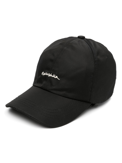 Nanushka Logo-embroidered Drawstring Cap In Schwarz