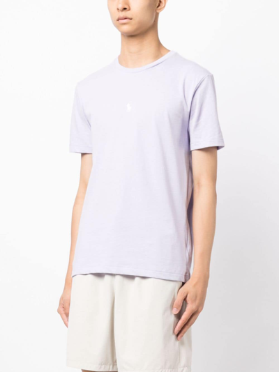 Shop Polo Ralph Lauren Pony-embroidered Cotton T-shirt In Violett