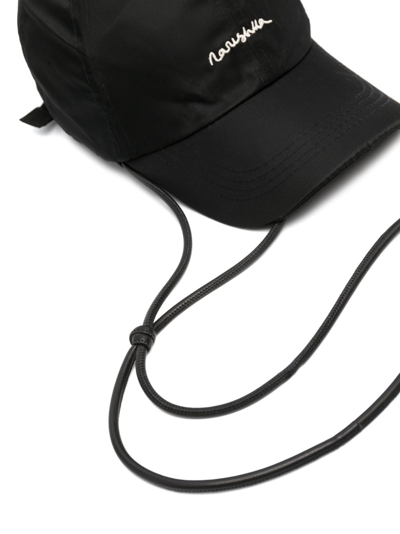 Nanushka Logo-embroidered Drawstring Cap In Schwarz