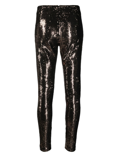 Genny Sequin-embellished Leggings In Gold