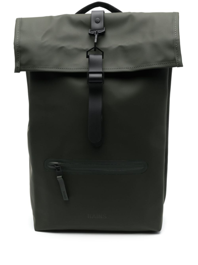 Shop Rains W3 Foldover-top Backpack In Grün