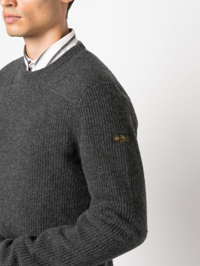 Shop Polo Ralph Lauren Crew-neck Wool Jumper In Grau