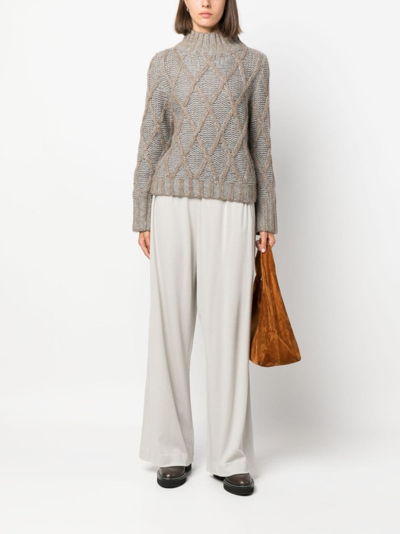 Shop Fabiana Filippi Pleated Wool Trousers In Nude