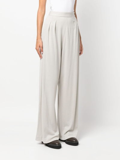 Shop Fabiana Filippi Pleated Wool Trousers In Nude