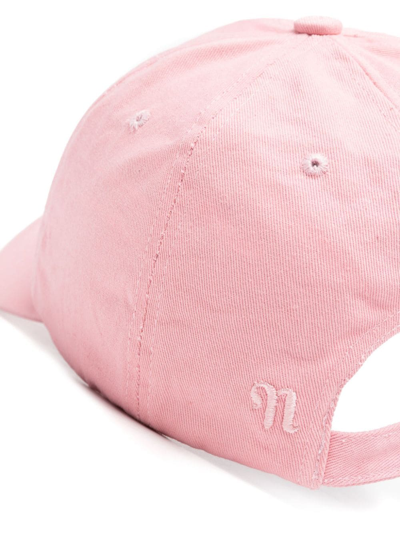 Shop Nanushka Logo-embroidered Cotton Cap In Rosa
