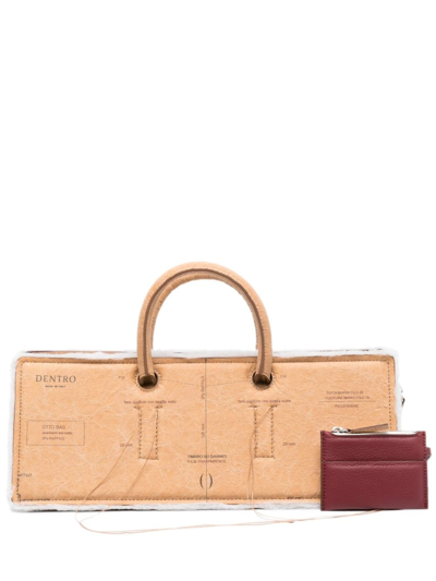 Shop Dentro Otto Leather Tote Bag In Braun