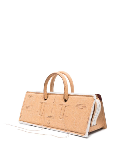 Shop Dentro Otto Leather Tote Bag In Braun