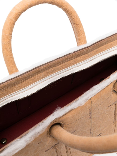 Dentro Otto Leather Tote Bag In Braun