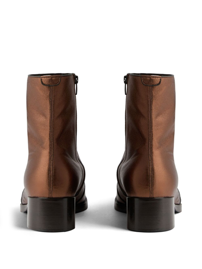 Dsquared2 Metallic-effect Leather Boots In Gold