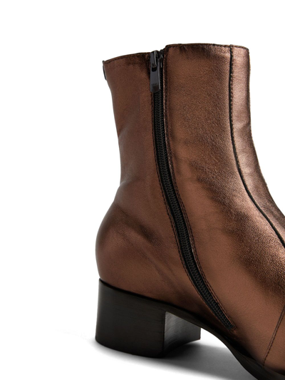 Dsquared2 Metallic-effect Leather Boots In Gold