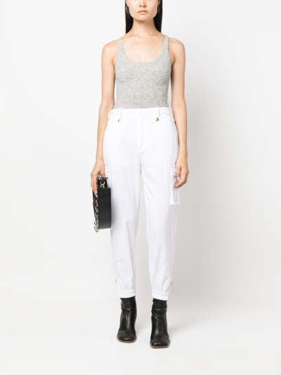 Shop Ermanno Scervino Tapered-leg Cotton Cargo Trousers In Weiss
